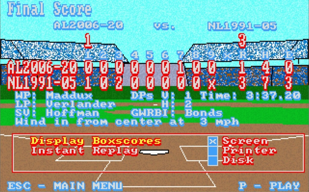 Earl Weaver Baseball II screenshot