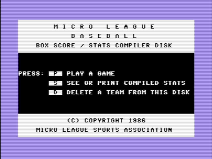 MicroLeague Baseball screenshot