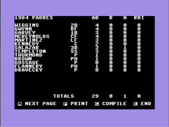 MicroLeague Baseball screenshot
