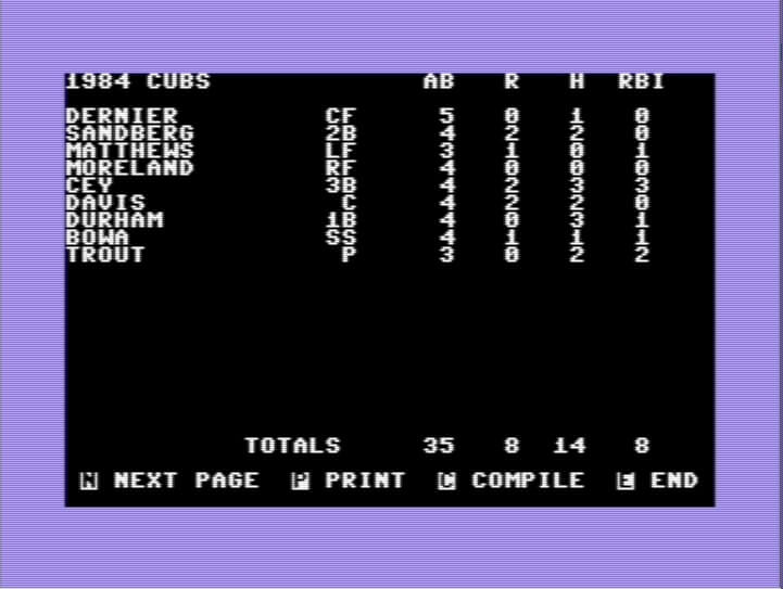 MicroLeague Baseball screenshot