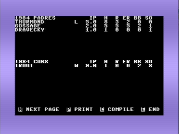 MicroLeague Baseball screenshot