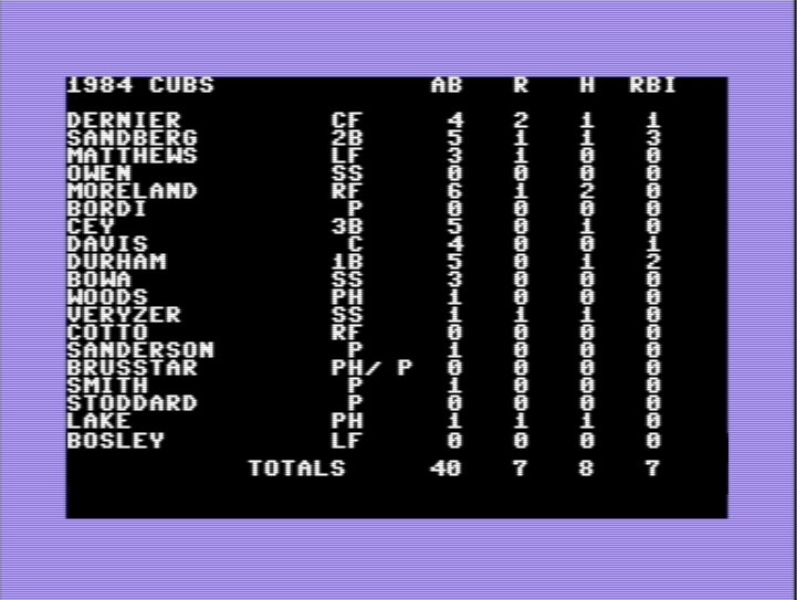 MicroLeague Baseball screenshot