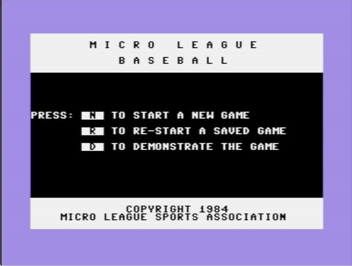 MicroLeague Baseball screenshot
