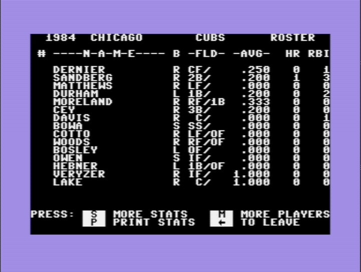 MicroLeague Baseball screenshot