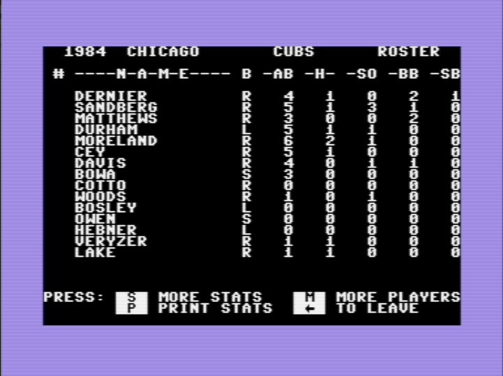 MicroLeague Baseball screenshot