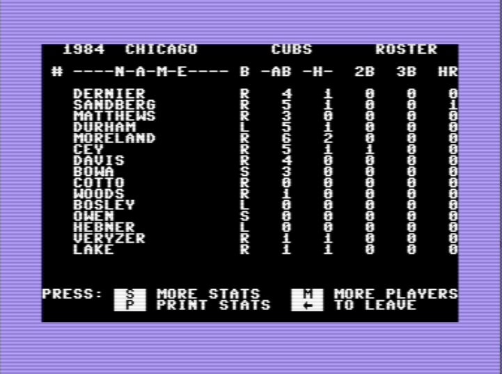 MicroLeague Baseball screenshot