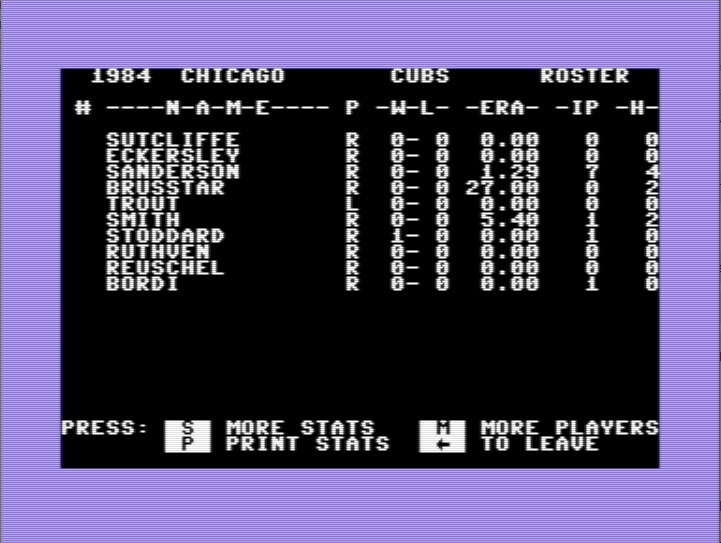 MicroLeague Baseball screenshot