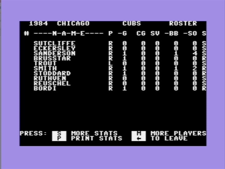 MicroLeague Baseball screenshot