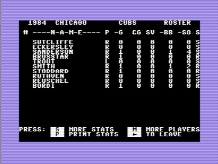 MicroLeague Baseball screenshot