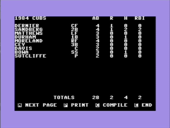 MicroLeague Baseball screenshot