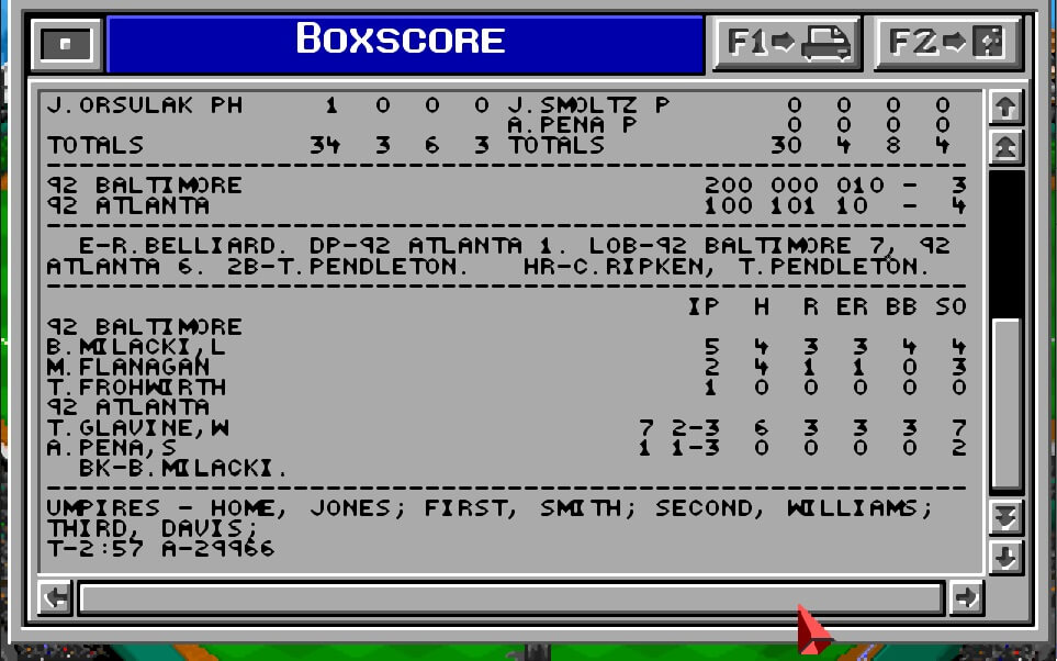 MicroLeague Baseball IV screenshot