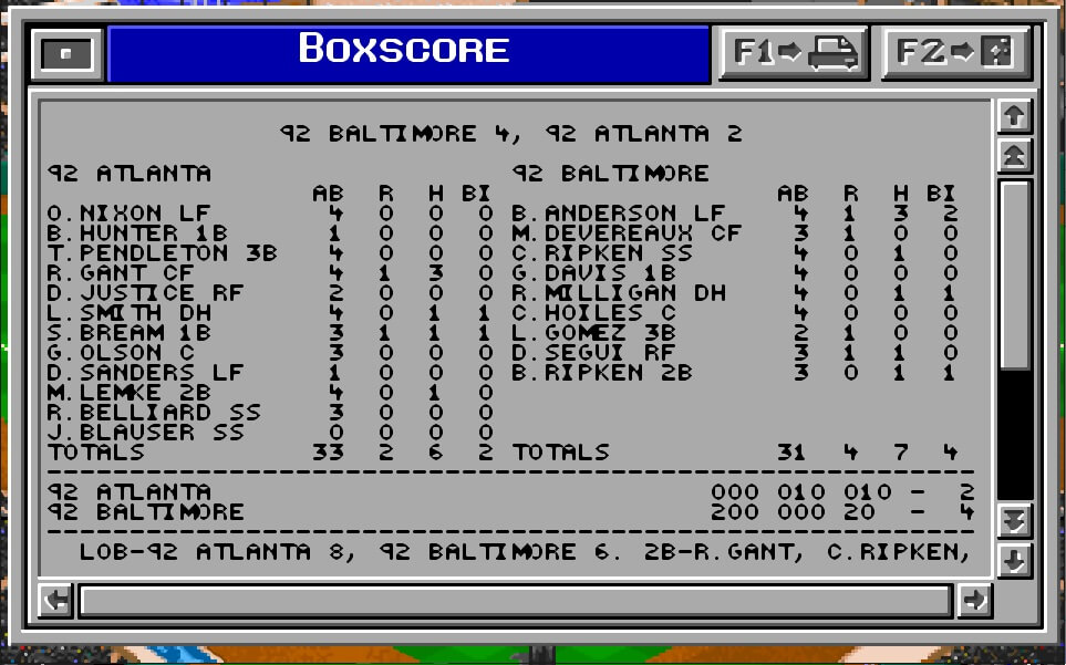 MicroLeague Baseball IV screenshot