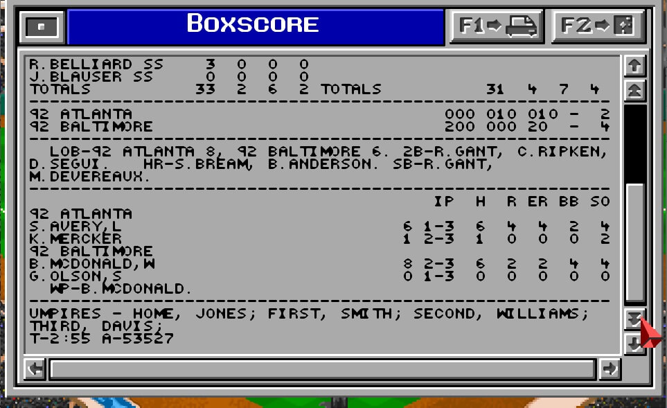 MicroLeague Baseball IV screenshot