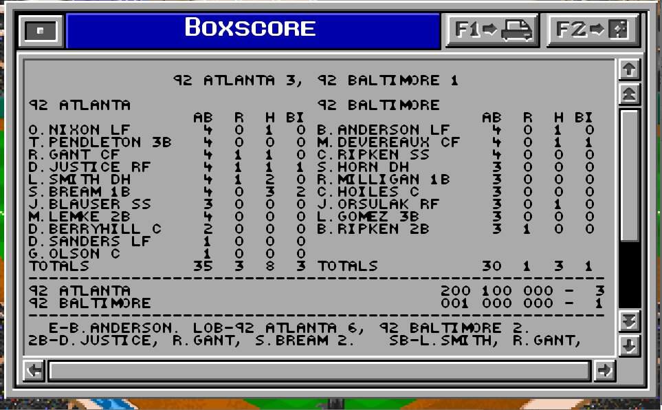 MicroLeague Baseball IV screenshot