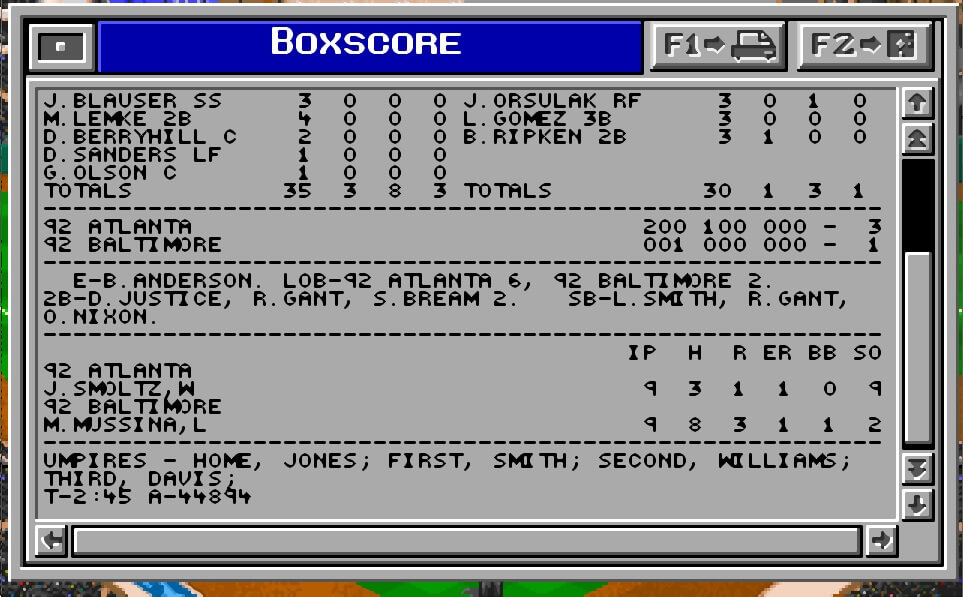 MicroLeague Baseball IV screenshot