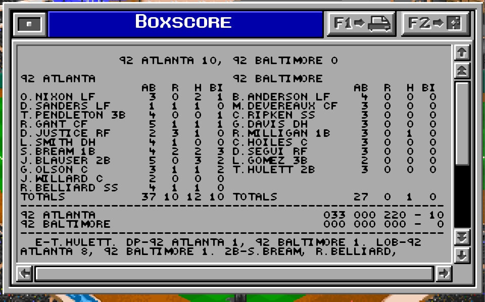 MicroLeague Baseball IV screenshot
