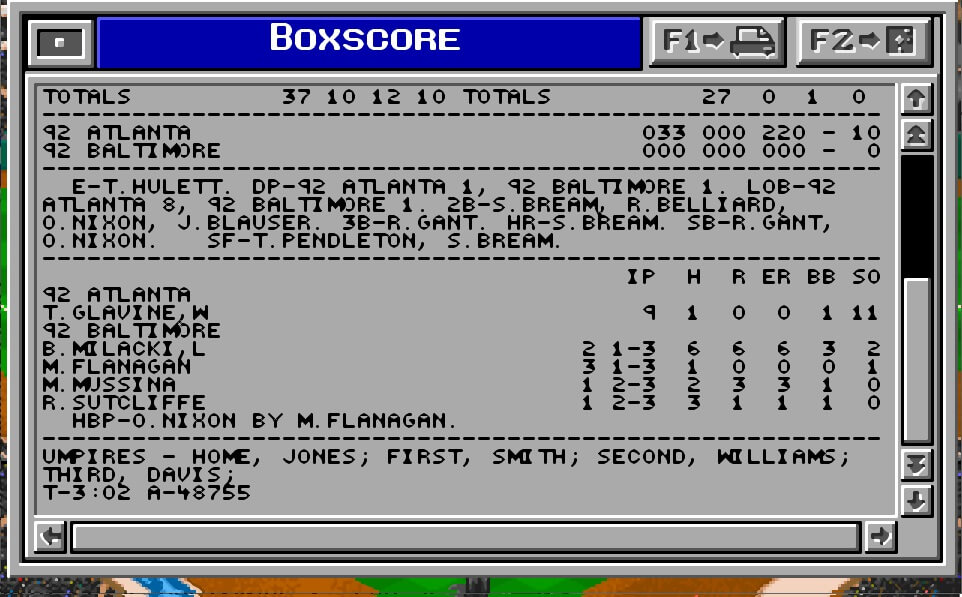 MicroLeague Baseball IV screenshot