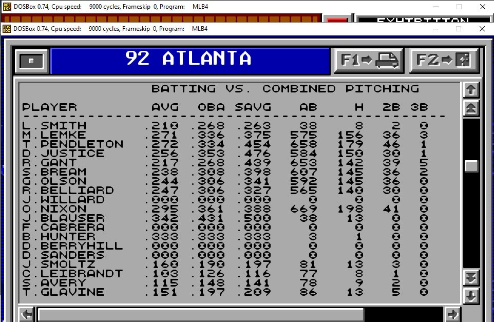 MicroLeague Baseball IV screenshot