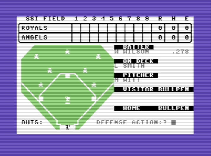 SSI Computer Baseball main display